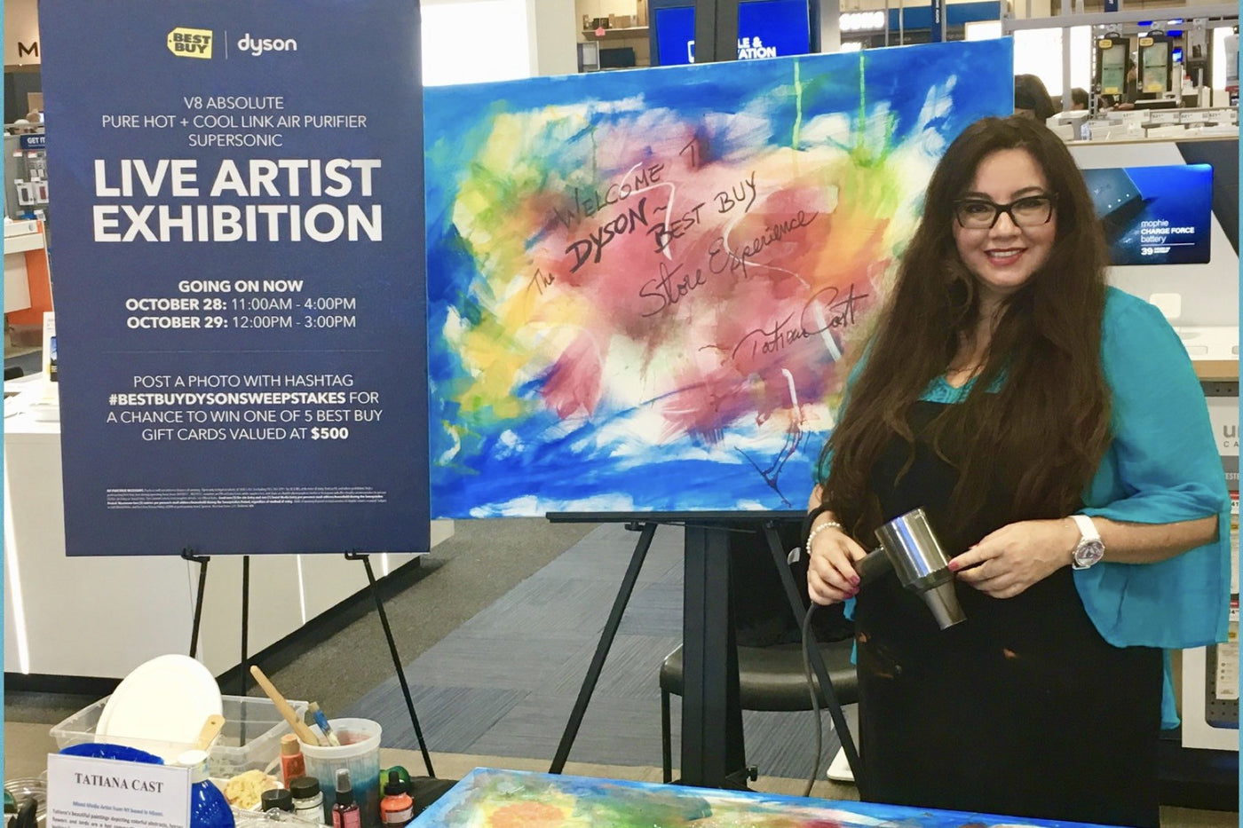 Tatiana Cast - Painting live for Best Buy and Dyson -Corporate Art Program