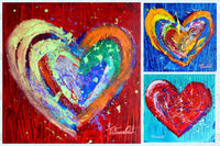 Colorful heart paintings. Art by Tatiana Cast