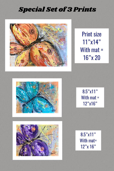 Butterfly Set of 3 -Prints - TatianaCast