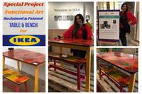 Tatiana Cast Painting for IKEA -Functional Art- Norraker Painted Table - IKEA Corporate Art Program