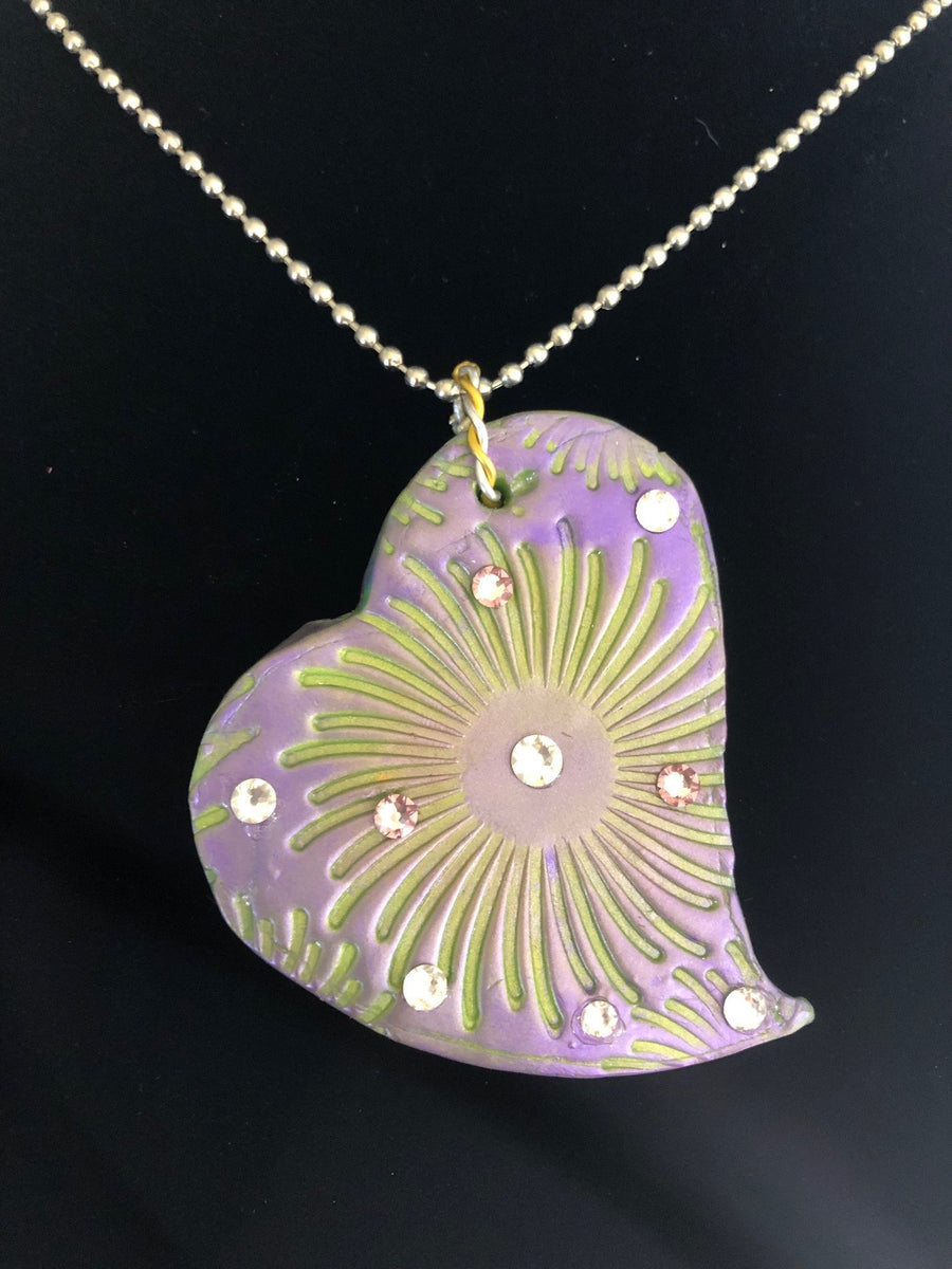 Wearable Art - Large Heart Pendant -Love5 - TatianaCast 