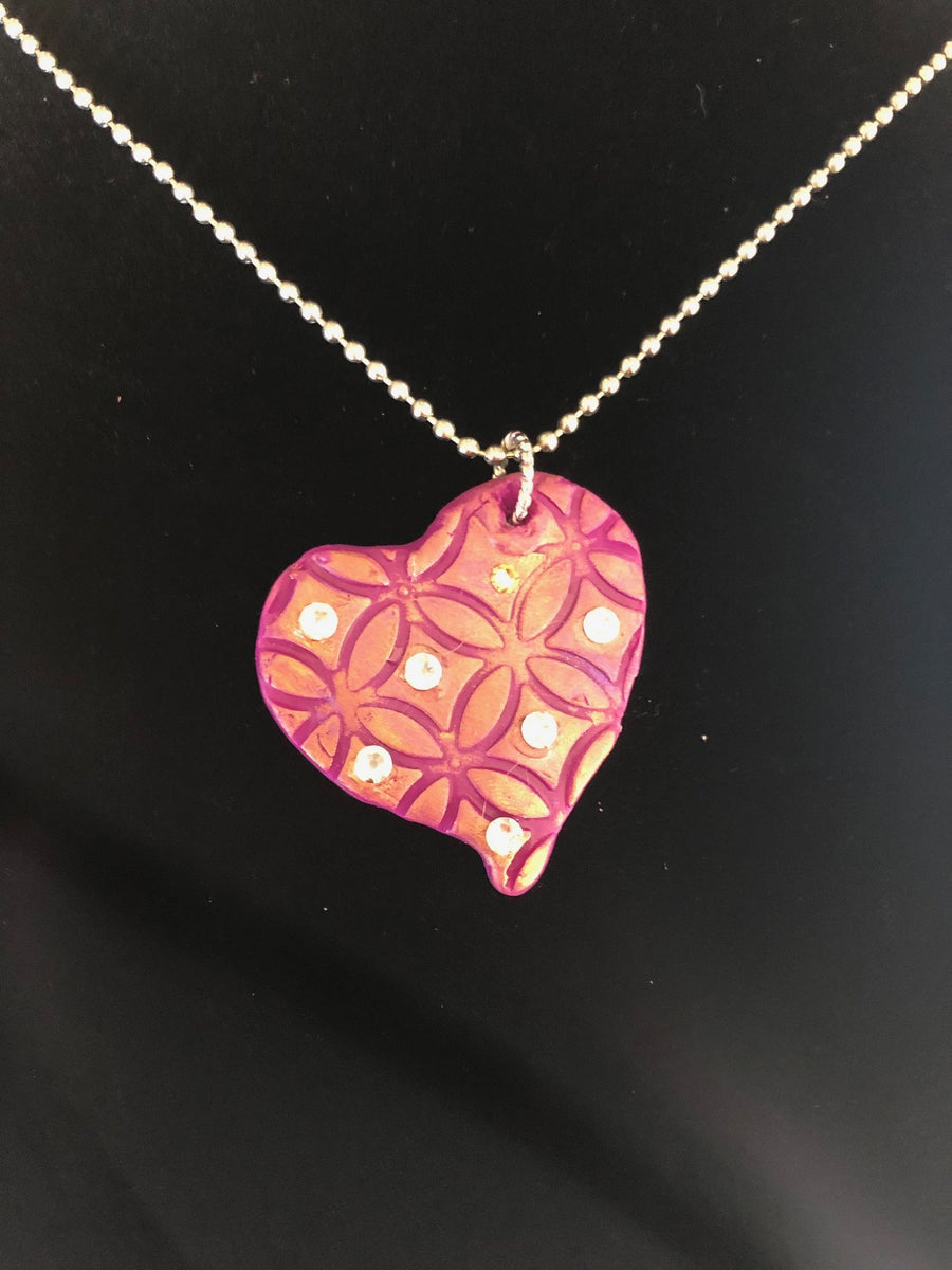 Wearable Art - Medium Heart Pendant -Love10 - TatianaCast 