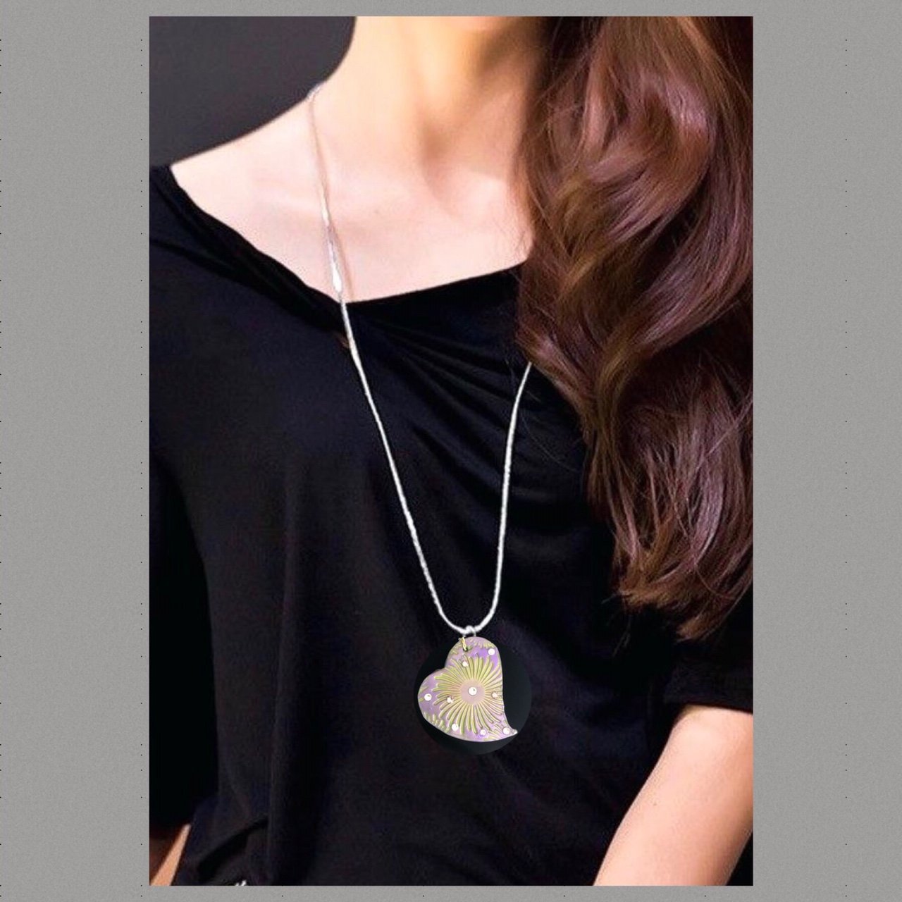 Wearable Art - Large Heart Pendant -Love5 - TatianaCast