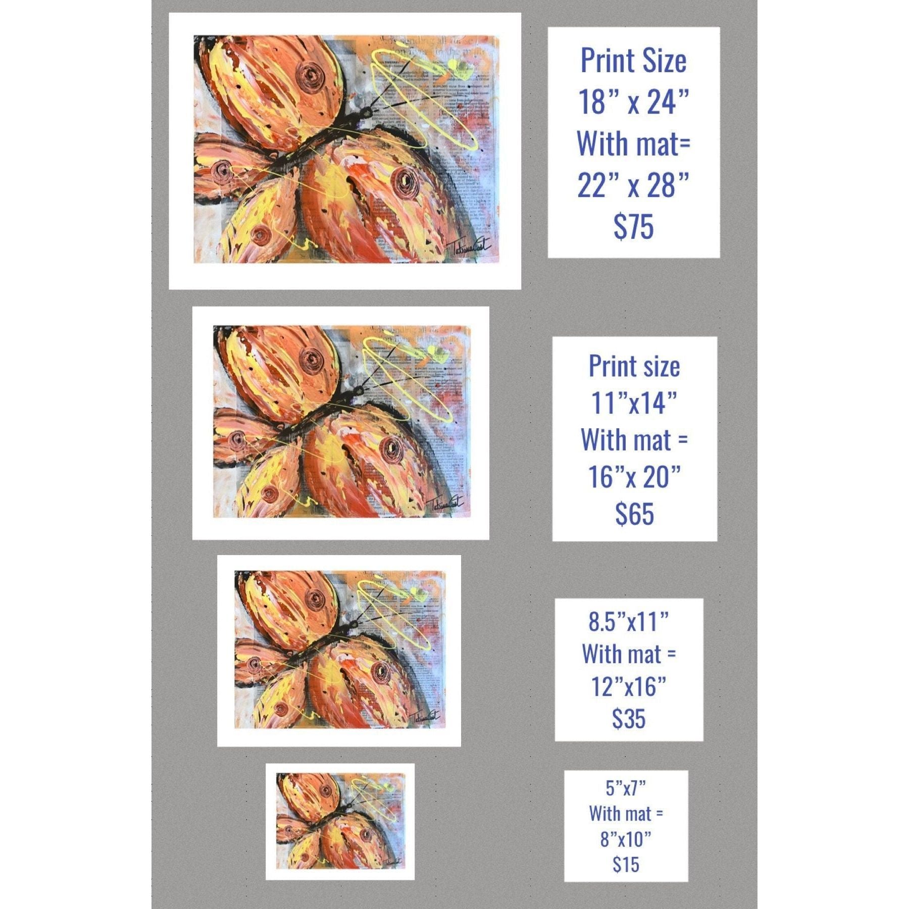 Orange Butterfly -Prints - TatianaCast