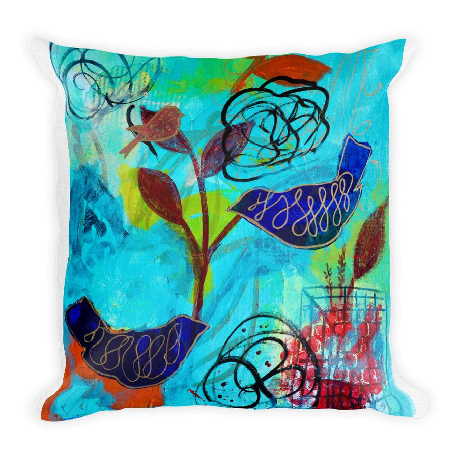 Blue Birds Premium Pillow - TatianaCast 