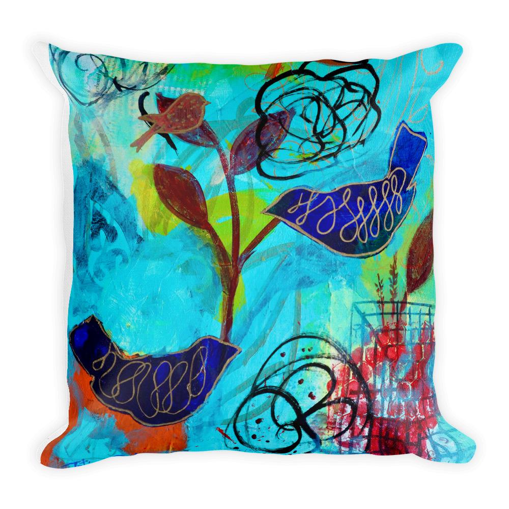 Blue Birds Premium Pillow - TatianaCast